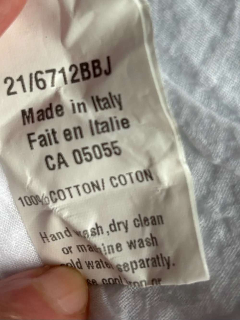 Made in Italy White Cotton Gauze Blouse S Crinkled Sheer Lightweight Relaxed Fit - Picture 7 of 11